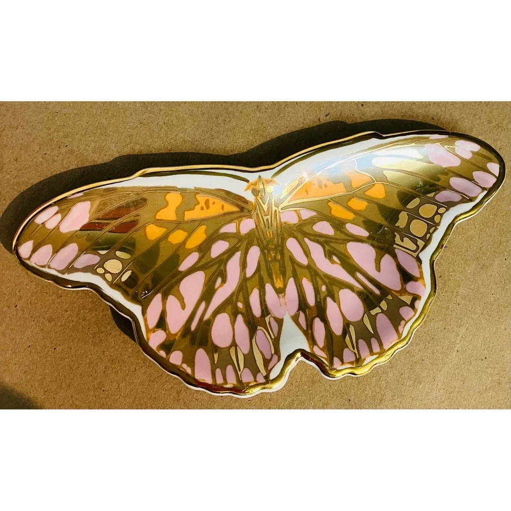 The MET Butterfly Trinket Tray Gold Excellent Séguy Papillons Plate 3